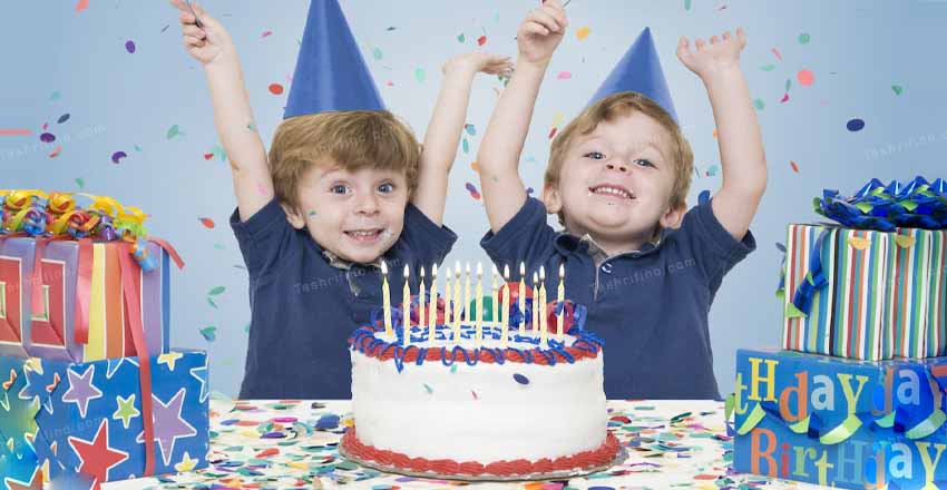تزیین جشن تولد دوقلوها +مدل کیک و جشن برای دوقلو دختر و پسر